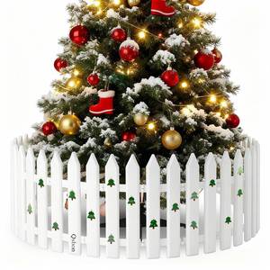 lot 5724 image: Qsbon Christmas Tree Fences 24PCS Sticker DIY Christmas Tree Gate White Picket Fence for Xmas Holiday Party Decor Garden Home Office, Inches