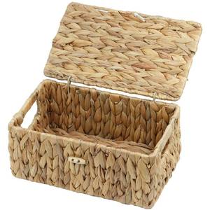 lot 5725 image: ORDELITE Water Hyacinth Wicker Storage Basket with Lid, Small