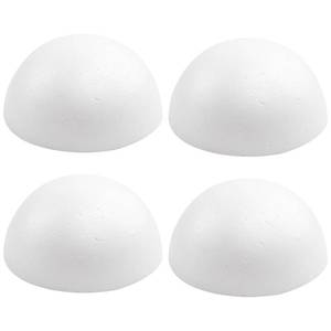 lot 5733 image: Crafjie 8 Inches Foam Half Balls 4 Pack, White Half Foam Balls for Crafts