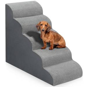 lot 5743 image: MEJYJEM Dog Stairs for high Beds 28.7 H, 5 Step Pet Ramp for Large Dogs