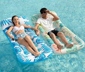 lot 5757 image: Jasonwell Inflatable Pool Float Lounge - 2 Pack Floaties Rafts for Adults Floating Lounger Sun Tanning Floats Cool Water Floaty Swimming Lake Beach Party Toys