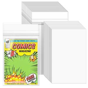 lot 6351 image: VOKOY 75 Sets Resealable Current Size Comic Book Bags and Boards, Crystal Clear Self Sealing Comic Sleeves with Double-Sided White Cardboard Regular Comics Magazine Storage for Collector Business