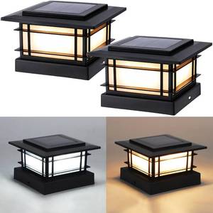lot 6354 image: Dynaming 4x4 Solar Post Cap Lights Outdoor with 2 Color Modes, 2 Pack Fence Post Solar Lights Black Shell Fit for VinylWooden Posts, High Brightness SMD LED Lighting Decor for Garden Deck Patio