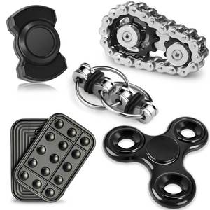 lot 6358 image: 5 Pcs Fidget Toys Adults & Teen Metal Fidgets Spinner for Teens Boys Magnetic Slider Cool Gadgets Office Desk Toy Stress Relief Sensory Items Figette for Classroom Autism ADHD Anxiety Gifts