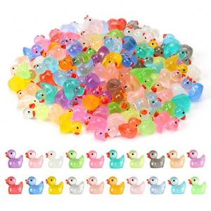 lot 6380 image: JWAJWY Mini Ducks 100 Pack Tiny Ducks Glow in The Dark (20 Colors)