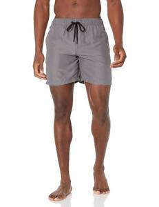 lot 6389 image: Amazon Essentials Mens Swim Trunks with Mesh Lining, Pockets, Drawstring Closure, Charcoal, Large