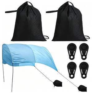 lot 6390 image: Bylion 2 Pack Beach Shade Accessories Beach Canopy Wind Assist