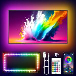 lot 6393 image: KANTUTOE TV LED Lights, 13.1ft LED Lights for 43-65in TVs, RGB TV Backlight Behind with Music Sync Bluetooth APP and Remote Control Strip Light USB Powered for Bedroom Gaming Room Decor