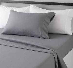 lot 6394 image: Amazon Basics Lightweight Breathable Brushed Microfiber 3-Piece Bed Sheet Set With 14-Inch Deep Pockets, Wrinkle Resistant, Twin XL, Dark Gray, Solid