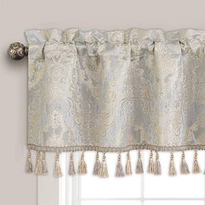 lot 6399 image: Loom and Mill Luxury Valances Curtains for Windows 54 x 18, Gray&Beige