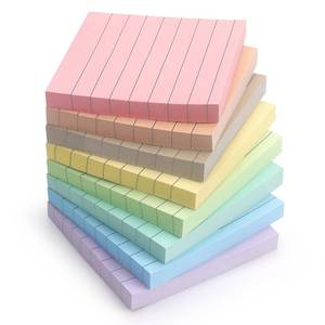 lot 6419 image: Eastern Wolf Lined Sticky Notes, 3x3 Inch, 8 Pack, Light Colors, 640 Sheets