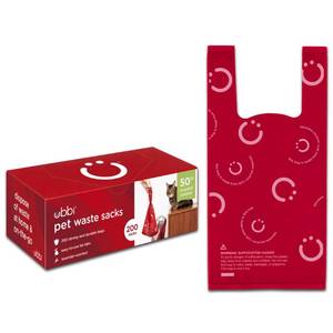 lot 6422 image: Ubbi Pet Waste Sacks, Lavender Scented Cat Litter Disposal Bags, Leak Proof and Easy Tie, 200 Count (Pack of 1)