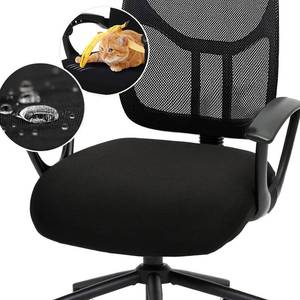lot 6430 image: DIVA EN CAMINO DEC Water-Resistant Stretchable Desk Office Chair Seat Cushion Covers - Universal Spandex Computer Chair Slipcover - Removable Washable Cushion Protectors for Dogs, Cats, Black