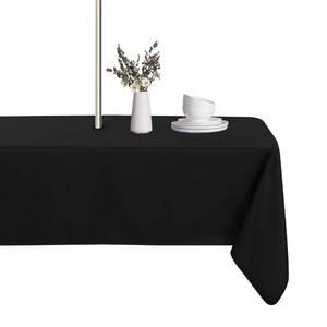 lot 6435 image: LUSHVIDA Rectangle Outdoor Tablecloth with Umbrella Hole 60x84 Inch Black