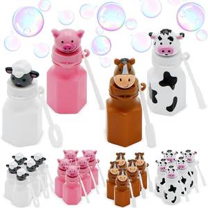 lot 6438 image: 4Es Novelty Farm Animals Bubbles - Pack of 24 - Barnyard Farm Animal Bubbles Bottles Party Favors with Wands Includes - Horse, Sheep, Pig and Cow