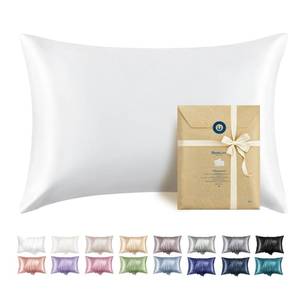 lot 6451 image: Bedsure Satin Pillowcase with Zipper,King Pillow Cases Set of 2