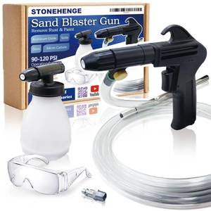 lot 11250 image: Rust Remover Gun - Power Sand Blaster for Air Compressor - Versatile Cleaning Kit for Home and Workshop