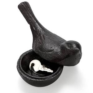 lot 11268 image: Pumtus Cast Iron Key Hider, Birds Hide-a-Key Holder, Outdoor Small Garden Statues Ornament, Outside Spare Key Hider Figurine, Indoor Decoration Jewelry Trinkets Box for Ear Studs, Rings, Paper Clips