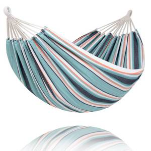 lot 11270 image: SUNCREAT Hammocks Outdoor Camping Double Hammock, Green & Red