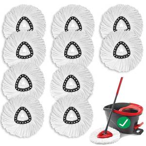 lot 11289 image: 10PCS Spin Mop Replacement,100% Microfiber,Machine Washable,360° Rotation