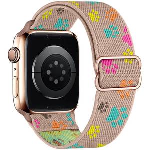 lot 12358 image: XynkoreX Paw Stretchy Bands Compatible with Apple Watch Band 40mm 41mm 38mm 46mm 44mm 45mm 42mm 49mm Women Men, Water-Resistant Solo Loop Elastic Sport Straps for iWatch Series 11 10 9 8 7 6 5 4 3 SE Ultra (Rose Paw, 38MM40MM41MM42MM(Series 11 10))