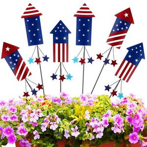 lot 12364 image: Pickmesh 6 Pcs Easter Outdoor Decorations Bunny Rabbit Yard Stake Metal