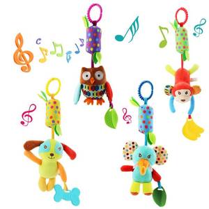 lot 12370 image: Joyshare 4 PCS Baby Soft Hanging Rattle Crinkle Squeaky Toy for Baby