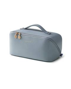 lot 12378 image: EACHY Travel Makeup Bag for Women, Flat Open Cosmetic Bag, Blue, Large