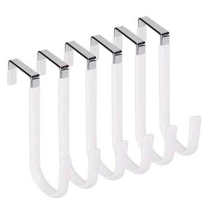 lot 12379 image: HANGZIGD Over The Door Hooks, Door Hangers Hooks,Extra Long 5 Rustproof Organizer Hook with Soft Rubber Padding, No-Scratch Design for Towels, Robes, Coats, Bags (6 Pack White)