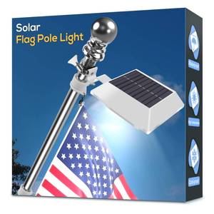 lot 12388 image: Solar Flag Pole Light, Bright White Flagpole Light Upgrade Solar Powered