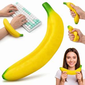 lot 12393 image: Bannana Squishy Toy, 2026 New Giant Banana Squishy Toy, 7 Inch Soft Jumbo Banana Squishy, PU Foam Banana Stress Relief Toy for Work and Daily Relaxation