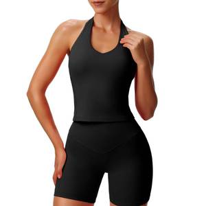 lot 12407 image: Aoxjox Womens Workout Hailey Halter Tank Tops (Black, Small)