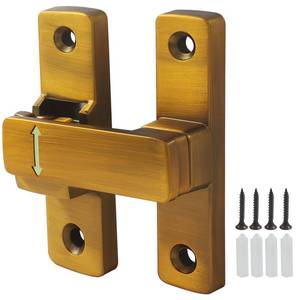 lot 12410 image: LDEXIN 90180 Degree Flip Latch Lock, Heavy Duty Sliding Barn Door Lock for Gate Barn Garage Garden Fence Shed Window Cabinet, Brass