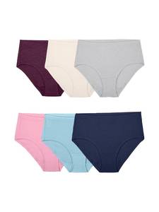 lot 12414 image: Fruit of the Loom Womens Beyondsoft Underwear (Regular & Plus Size), Low Rise Brief-Modal-6 Pack Assorted Colors, 6