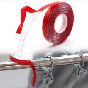 lot 12415 image: LUTQ 13 Ft Rod Tape - Smooth and Silent Sliding Accessories for Drapery Rings - Hard Surface - Wide - Make Curtains Slide Easier