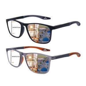 lot 12426 image: CLASAGA Progressive Multifocal Reading Glasses for Men Photochromic Gray Sunglasses Sports Style Blue Light Blocking Computer Readers (Black&Grey, 3.0, x)
