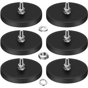 lot 12428 image: DIYMAG Rubber Coated Neodymium Magnets 2.6in 65lbs 6pcs