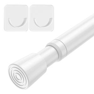 lot 12441 image: AIZESI 1Pc Spring Tension Curtain Rod, Adjustable 26-39 Inch, White