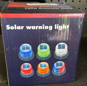 lot 12446 image: Solar Warning Light 6-Pack Multi-Color LED