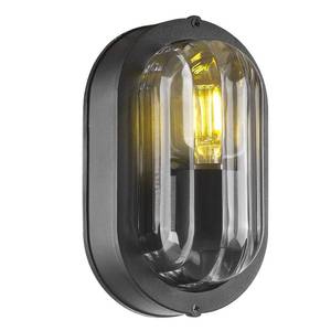 lot 19410 image: FEMILA 8.5 Oval Bulkhead Light, Outdoor Wall & Ceiling Flush Mount Sconce, Nautical Outdoor Lighting Aluminum with Ripple Glass, Outdoor Wall Sconce for Porch Patio Garage, 4FYX104F BK SW