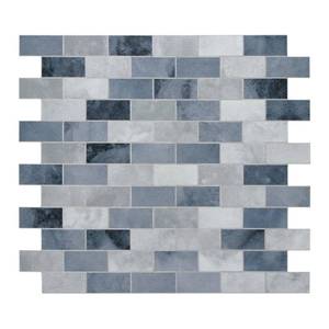 lot 19419 image: 10-Sheet Subway Peel and Stick Backsplash Tile, 11.3 x 10.8 Blue Stone Composite Cement Looks Self Adhesive Waterproof Wall Tile, Stick on Tiles for Kitchen Bathroom Shower Fireplace