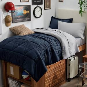 lot 19430 image: BEDELITE Twin XL Comforter Set 5 Pieces, Reversible Calm Blue Bed in A Bag