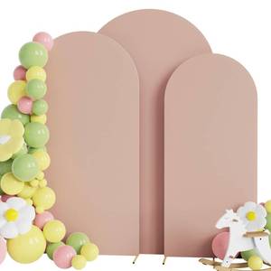 lot 19431 image: Aseem Nude Arch Covers Stretchy Backdrop Set of 3 Wedding 7.26.66FT