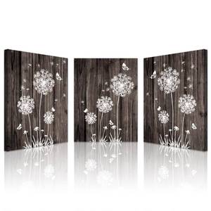 lot 19443 image: Lapremoly Canvas Wall Art for Living Room Wall Decor for Bedroom Vintage Dandelion Paintings Modern Office Wall Decor 3 Piece Framed Canvas Art Prints Ready to Hang Pictures Room Home Decorations