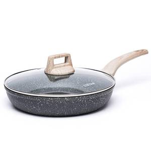 lot 19445 image: CAROTE Non Stick Frying Pan, 10 Inch Classic Granite Skillet with Glass Lid