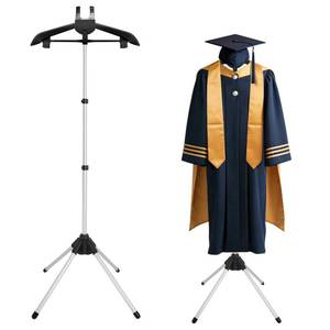 lot 19449 image: BShome Adjustable Cap and Gown Display Stand, 32-63 Inch, Black