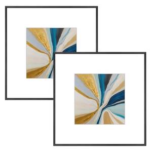 lot 19454 image: Fkvat 10x10 Black Aluminum Picture Frame Fits 6x6 with Mat HD Glass 2 Pack