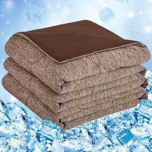 lot 19464 image: CHOSHOME Cooling Comforter Cooling Blanket, Q-Max 0.45 Cool Sleeping Summer Blanket for Hot Sleeper Night Sweats, King 90 x 108, Brown
