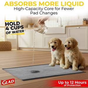 lot 19466 image: Glad for Pets XL Charcoal Training Pads for Dogs and Puppies, 30 Ct, 2-Pk
