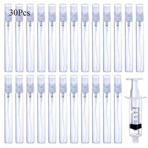 lot 20245 image: 30Pcs 10ml0.34 Oz Portable Refillable Clear Glass Empty Sprayer Perfume Bottles Cosmetic Atomizers Spray Bottle Container for Travel Party Must Makeup Tool (30Pcs 10ml Clear Glass Perfume Bottles)